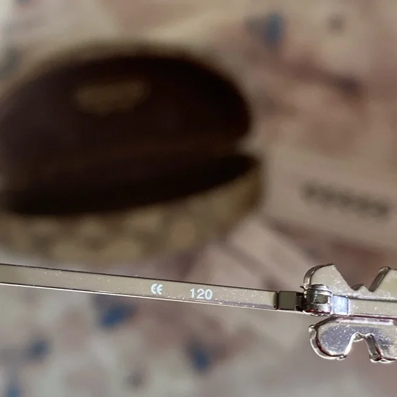 Coach Evonne S338A Gunmetal Sunglasses w/ Butterfly Rhinestones & Clamshell New - Picture 12 of 17